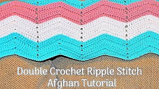 Crochet Ripple Stitch Afghan Tutorial  DIY Crochet Blanket [upl. by Fransen]