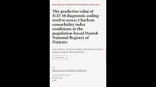 The predictive value of ICD10 diagnostic coding used to assess Charlson comorbidity   RTCLTV [upl. by Pulsifer]