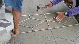 How to stampmould concrete cement flooring [upl. by Socher]