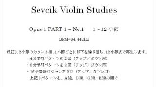 Sevcik Violin Studies Opus1 Part 1 No 1 1～12小節 [upl. by Llemhar]