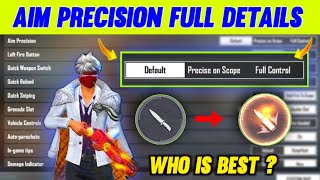 AIM PRECISION CONTROL SETTING FULL DETAILS  FREE FIRE PRO PLAYER SETTING 2021 [upl. by Ravel]