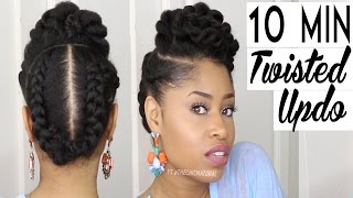 THE 10 MINUTE TWISTED UPDO  Natural Hairstyle [upl. by Nordna]