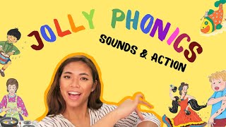 Jolly Phonics Sounds amp Actions  Lettersound A to G [upl. by Cordle]