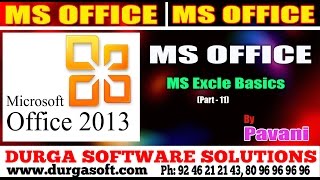 MS office Tutorial  Ms Excle Basics Part 11 by Pavani [upl. by Bowie]