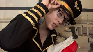 ASMR Flirty Flight Attendant Roleplay  Relaxing Rainy Tingles [upl. by Lehcem]