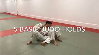 5 basic judo hold downs and pins osaekomi [upl. by Erlond]