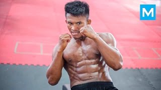 Buakaw Strength Training for Muay Thai  Muscle Madness [upl. by Holle]