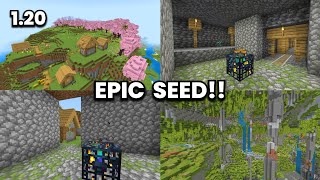 EPIC SEED with Villages amp Dungeons  Bedrock amp Pocket Edition 120 [upl. by Paviour]