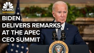 President Joe Biden delivers remarks at the APEC CEO Summit — 111623 [upl. by Yahsal]