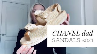 CHANEL dad sandals 2021 beige raffia [upl. by Jonathon]