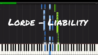 Lorde  Liability Piano Tutorial [upl. by Auqinot]