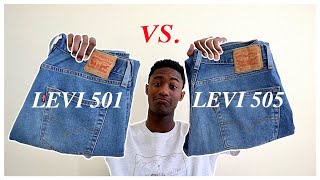 Levis 501 vs Levis 505 Fit Sizing Comfort  More [upl. by Metabel]