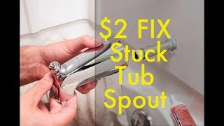 DIY how to Fix Shower Tub Stuck Spout VINEGAR HACK Diverter Bathtub [upl. by Burkle995]