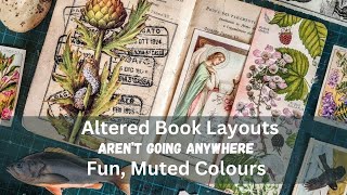 Altered Book Layouts in Fun Muted Colours Collage  Mixed Media [upl. by Kaycee]