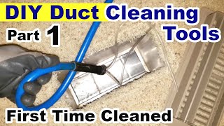 DIY Air Duct Cleaning Tools part 1  How I Cleaned Air Ducts using DIY Equipment 40 year old house [upl. by Sollie]