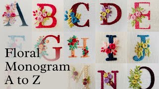 Embroidery letters A to Z patterns with color codes  Embroidery By Afeei [upl. by Jocko]