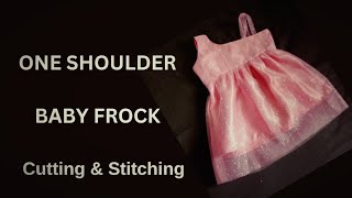 One shoulder baby frock cutting and stitching [upl. by Epner]