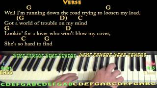 Take It Easy Eagles Piano Cover Lesson with ChordsLyrics [upl. by Analla]