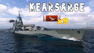 World of WarShips Kearsarge  9 Kills [upl. by Ahseer]