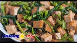 Tokwa and Kangkong with Oyster Sauce  Tofu Oyster Sauce Stir Fry  Tokwa Recipe Panlasang Pinoy [upl. by Attwood]