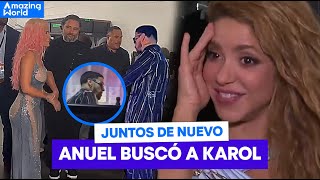 Así fue el encuentro de Karol G y Anuel en los premios VMAs Shakira celebra junto a Karol por TQG [upl. by Araeit]