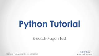 Python Tutorial BreuschPagan Test [upl. by Cchaddie]