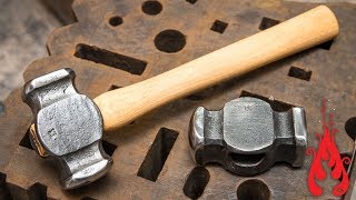 Blacksmithing  Forging a rounding hammer [upl. by Idieh756]