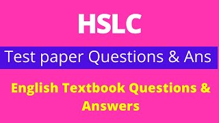 Test paper important HSLC common questions English Class 10 SEBA [upl. by Decamp97]