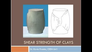 CEEN 641  Lecture 14  Shear Strength of Clays [upl. by Tuddor]