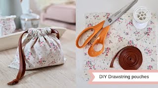 DIY drawstring pouches easy sew [upl. by Kreda]