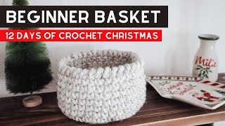 Crochet BASKET Tutorial for Beginners LAST MINUTE Gift Idea [upl. by Corabelle]