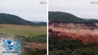 Captan momento exacto del colapso de represa en Brasil [upl. by Tresa971]