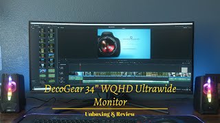 DecoGear 34 inch Ultrawide WQHD Monitor Unboxing and Review [upl. by Sherburn38]