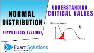 Understanding Critical values Hypothesis testing for Normal Distribution  ExamSolutions [upl. by Bellanca]