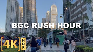 Rush Hour Walk at Bonifacio Global City  4K HDR  BGC Taguig City  Philippines [upl. by Ylam242]