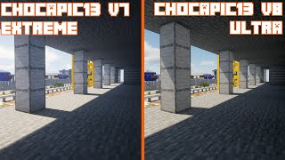 Minecraft  Chocapic13 V7 Extreme vs Chocapic13 V8 Ultra [upl. by Naeruat491]