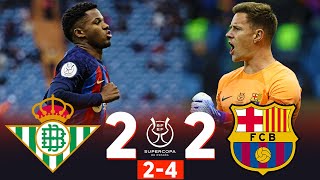 Real Betis vs Barcelona 22 Spanish Super Cup SemiFinal 2023  MATCH REVIEW [upl. by Aidnis]