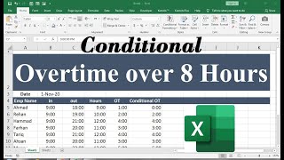 excel formula for overtime over 8 hours [upl. by Oiramed698]