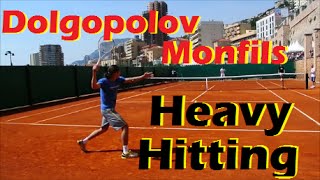 Tennis Pro Practice  Monfils  Dolgopolov Heavy Hitting [upl. by Yrocal]