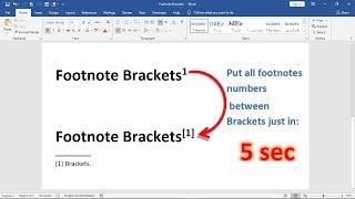 How to add brackets aroud all footnotes numbers in 5 seconds [upl. by Fortunia]