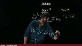 Applying LHopitals Rule to Exponential Indeterminate Forms [upl. by Nahij]