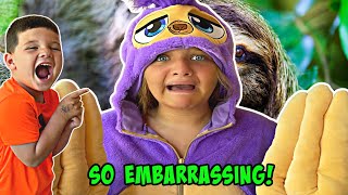 24 HOURS as a SLOTH 24 hour Challenge with Aubrey EMBARRASSING [upl. by Amado]