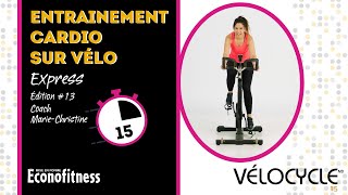 Entrainement CARDIO sur VÉLO  15 Minutes  VELOCYCLE® Édition 13  Coach MarieChristine [upl. by Olenolin]