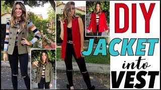 DIY How To Cut a JACKET into a VEST  by Orly Shani [upl. by Giamo]