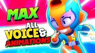 NEW BRAWLER MAX All 28 Voice Lines amp Animations  Brawl Stars December Update [upl. by Orelie]