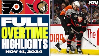 Philadelphia Flyers at Ottawa Senators  FULL Overtime Highlights  November 14 2024 [upl. by Yeslehc]