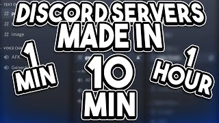 Making a DISCORD SERVER in 1 MINUTE 10 MINUTES AND 1 HOUR [upl. by Domella]