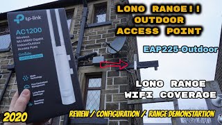 TPLink AC1200 EAP225 Wireless Gigabit IndoorOutdoor Access Point Review Configuration Range Test [upl. by Vevay]