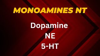 Monoamines neurotransmitters DopamineNorepinephrineSerotonin [upl. by Eilliw]