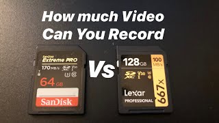 how much video can a 64gb sd card vs 128gb sd card record 2020 [upl. by Enerol]